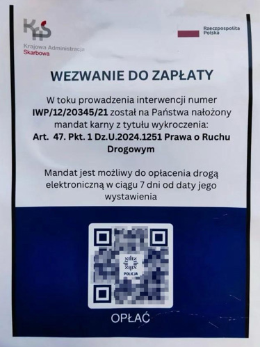 Uwaga na fałszywe wezwania do zapłaty mandatów za wykroczenia drogowe 2 20260414 falszywe wezwanie do zaplaty