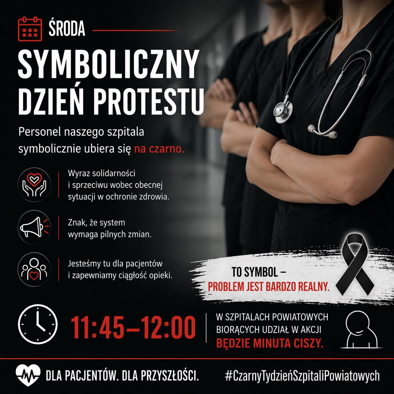 Trwa "czarny tydzień". Minuta ciszy przed szpitalami powiatowymi 2 678119439 968499435541157 34903187633264502 n