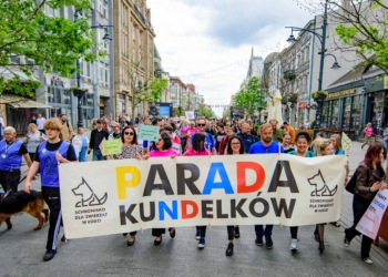 Parada Kundelków w Łodzi. Dziesiątki czworonogów i wolontariuszy przemaszerowały Piotrkowską [ZDJĘCIA]