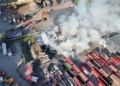 Pożar odpadów w powiecie radomszczańskim. Znamy prawdopodobną przyczynę [ZDJĘCIA, WIDEO]
