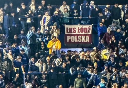 Kibice ŁKS Łódź na meczu Copa Libertadores w Buenos Aires