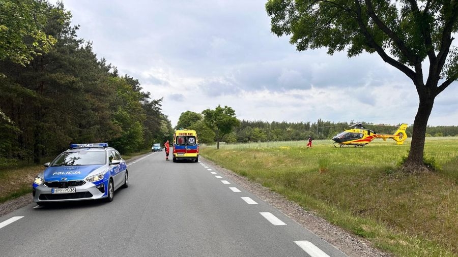Śmigłowiec LPR lądował pod Rawą Mazowiecką. 11-latka potrącona przez samochód