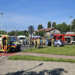 Rozbity radiowóz na al. Włókniarzy w Łodzi. Zderzył się z samochodem dostawczym