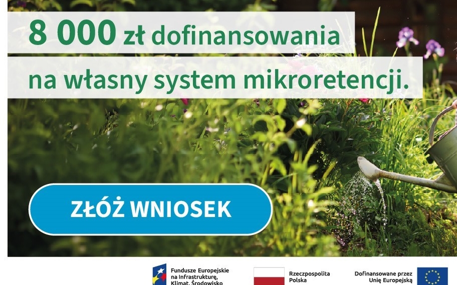 Mikroretencja - nawet 8 tys. zł dofinansowania na zatrzymanie deszczówki 1 Mikroretencja – nawet 8 tys. zł dofinansowania na zatrzymanie deszczówki