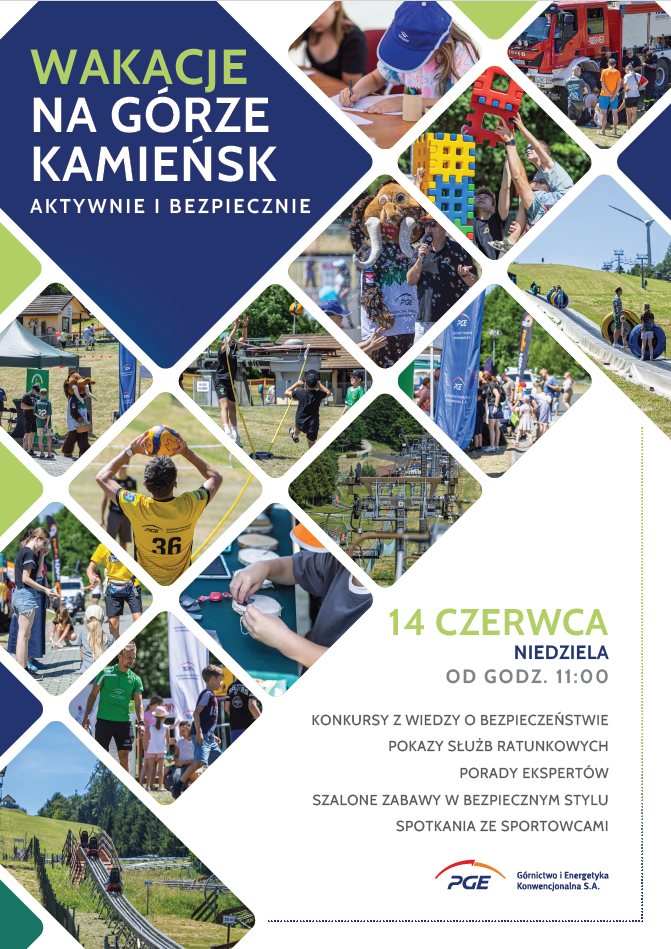 „Wakacje na Górze Kamieńsk – aktywnie i bezpiecznie”. Przed nami kolejny rodzinny festyn pełen atrakcji 2 plak2