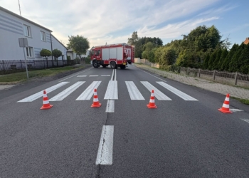 Wypadek na DK43. Motocykl i samochód stanęły w płomieniach