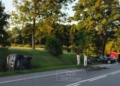 Wypadek na DK14 w Dobrej. 3 rozbite samochody, 2 osoby ranne 4 Wypadek na DK14 w Dobrej. 3 rozbite samochody, 2 osoby ranne