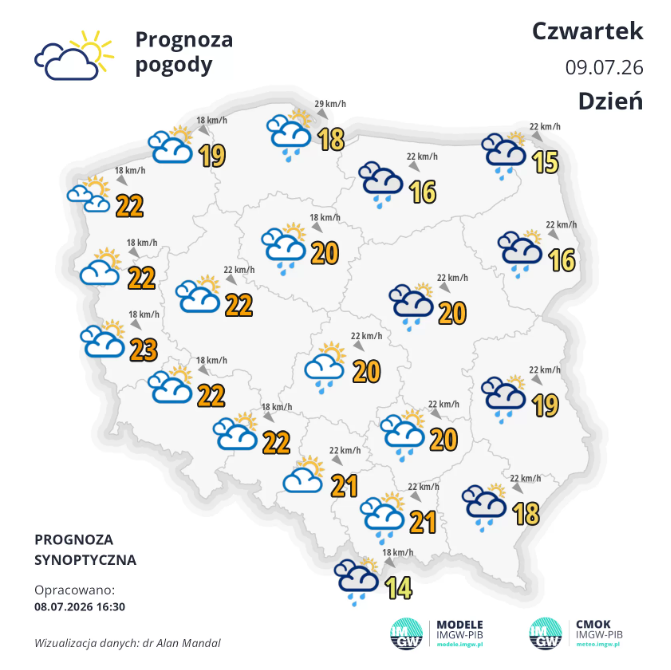 Pogoda na czwartek | Przyjemna temperatura, ale może być mokro [PROGNOZA]