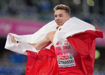 Trenuje w Łodzi, zdobył medal w Birmingham. Jakub Szymański z brązem lekkoatletycznych ME