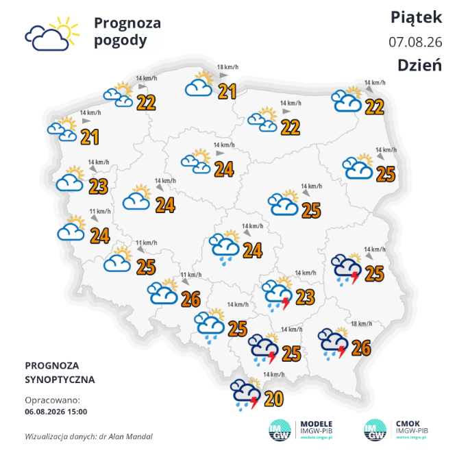 Pogoda na piątek | Znacznie chłodniej, ale nie bez opadów [PROGNOZA]