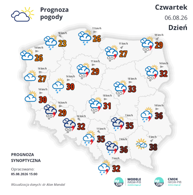 Pogoda na czwartek | Upał, burze i grad [PROGNOZA]