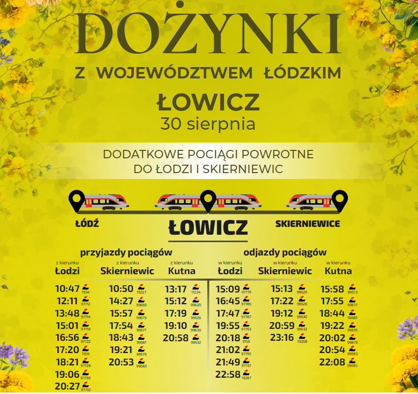 Na dożynki pociągiem, powrót za darmo. ŁKA uruchomi dodatkowe połączenia 2 Na dożynki pociągiem, powrót za darmo. ŁKA uruchomi dodatkowe połączenia
