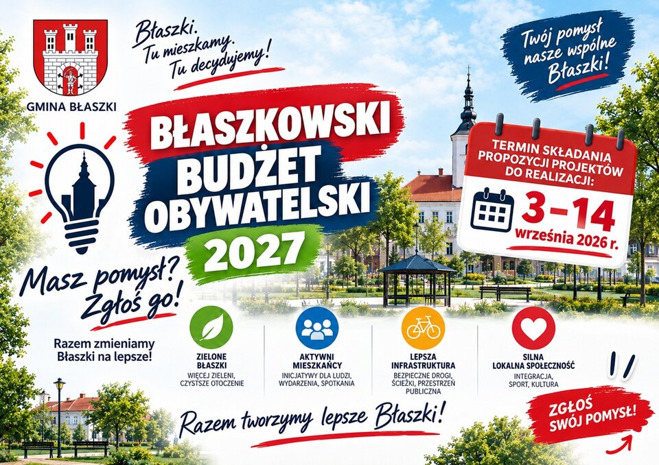 Błaszkowski Budżet Obywatelski 2027. Mieszkańcy zdecydują, na co wydać 50 tysięcy złotych 2 20458a99de12a7979fd1a0542307254325c12e64