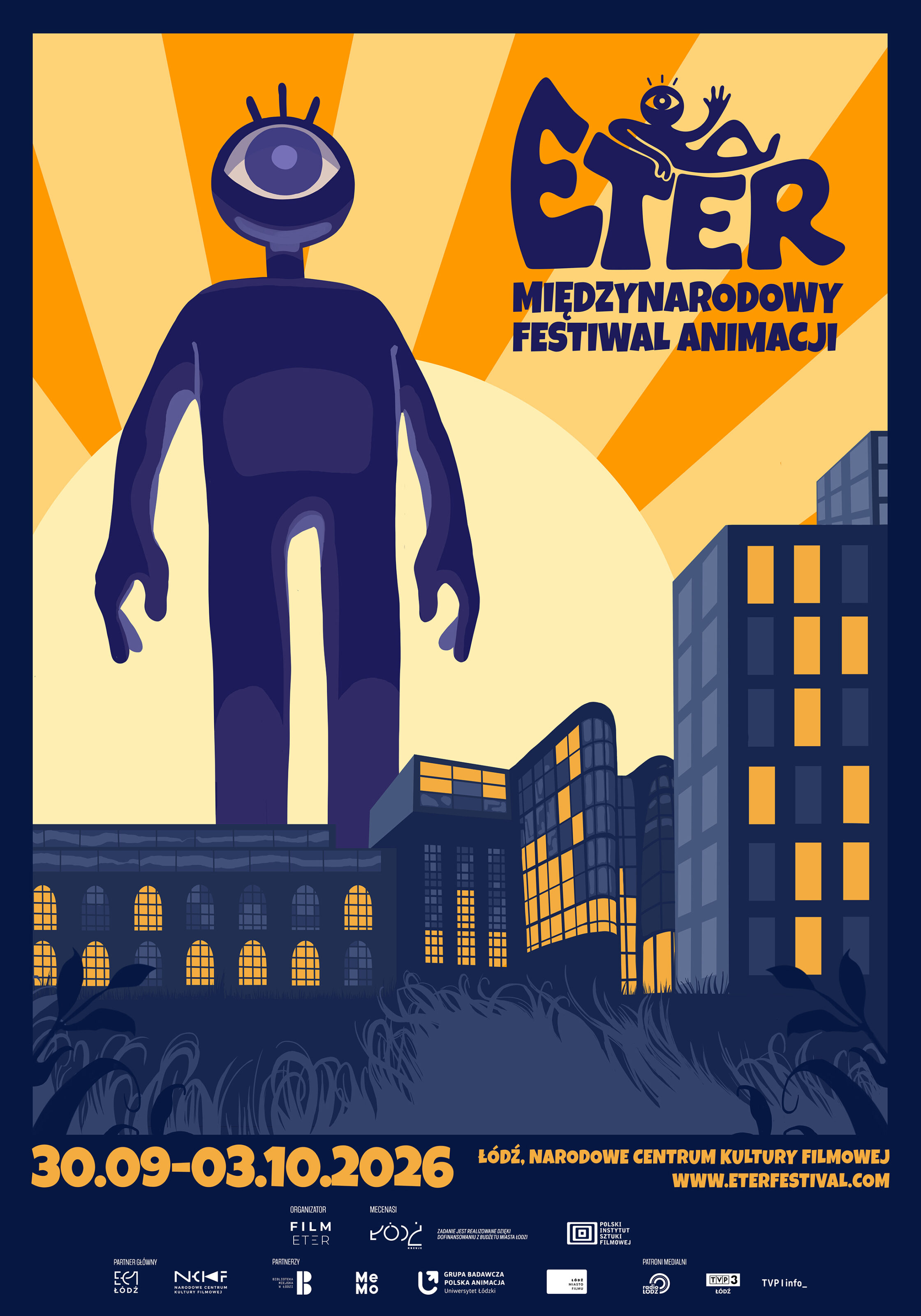 Plakat Miedzynarodowego Festiwalu Animacji ETER aut. Matylda Banasiak