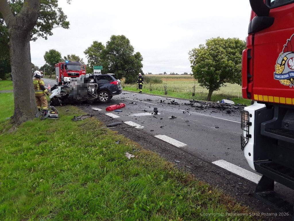 Śmiertelny wypadek na DW703 pod Łęczycą. Zginęła jedna osoba
