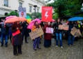 „Czerwona kartka za aborcję”. Manifestacja w Łodzi