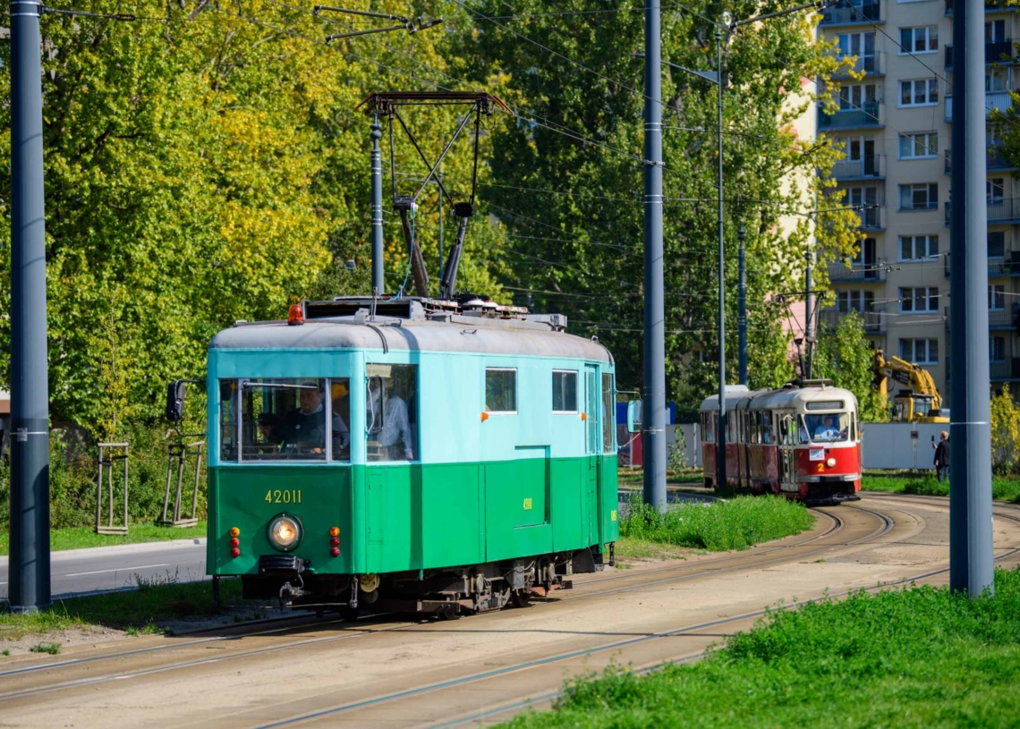 Parada dawnych tramwajów na ulicach Łodzi, fot. S. Szwajkowski