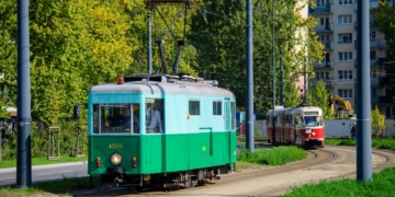 Parada dawnych tramwajów na ulicach Łodzi, fot. S. Szwajkowski