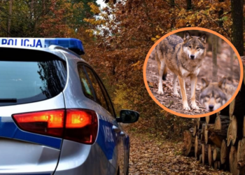 Samochód zderzył się z wilkiem pod Szadkiem. Policja apeluje do kierowców